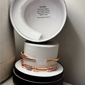 Rose Gold Bracelet with Lab Created Stones